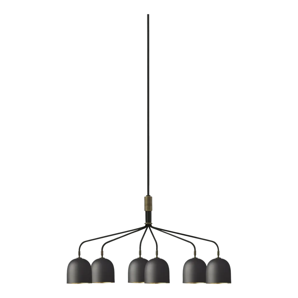 Lustre à 6 bras noir base noire Howard Chandelier - Gubi