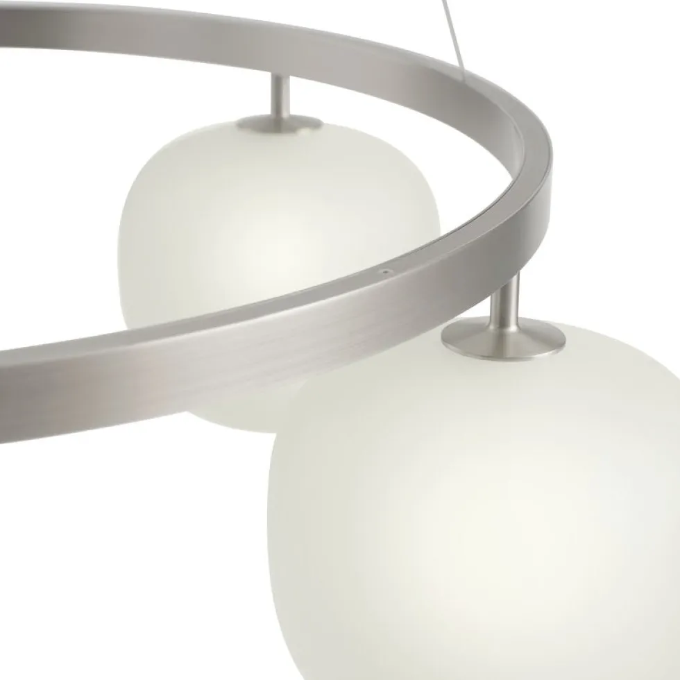 Lustre en aluminium gris et verre soufflé Rime - Muuto