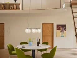 Lustre en aluminium noir et verre soufflé Rime - Muuto