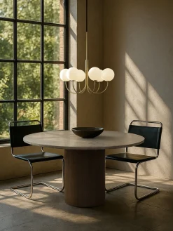 Lustre en laiton doré et verre flottant 60cm Ballon - Herstal
