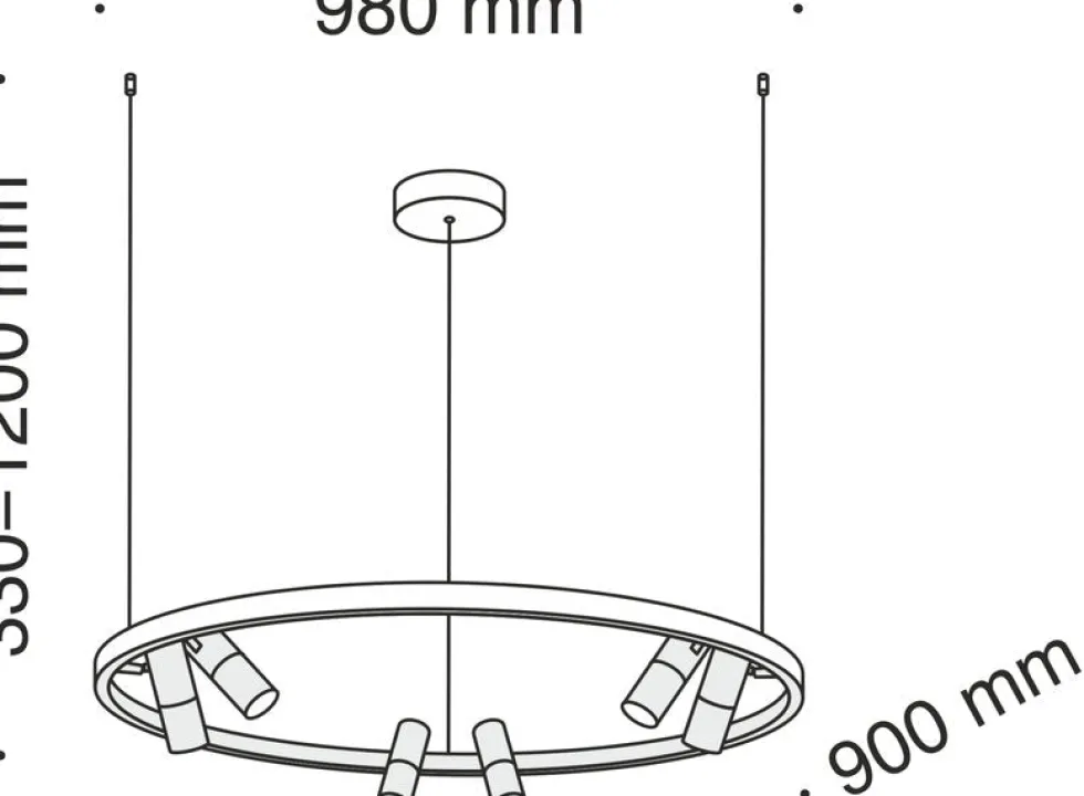 Lustre en métal noir Satellite - Maytoni