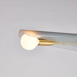 Lustre à 3 niveaux en laiton et verre gris aube Sycamore - Tala