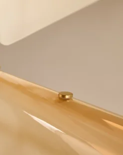 Lustre à 3 niveaux en laiton et verre rose crépuscule Sycamore - Tala