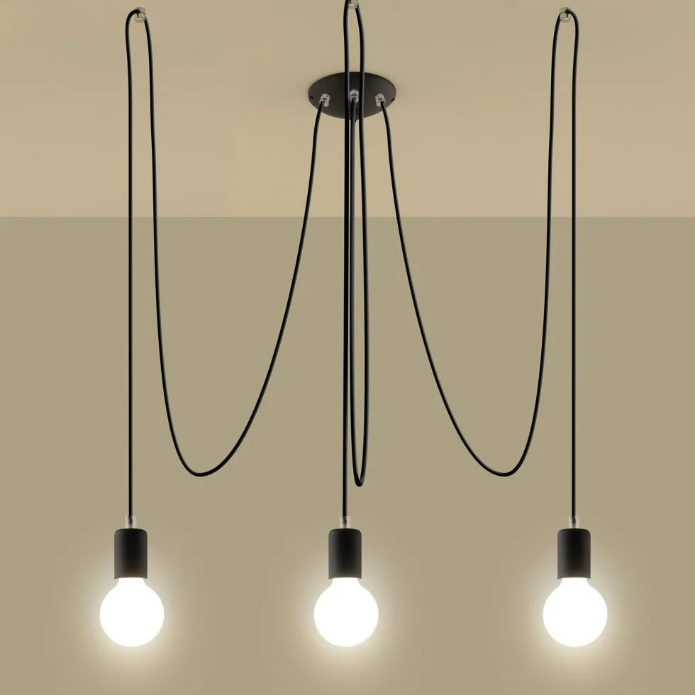 Lustre noir Edison 3 - Sollux
