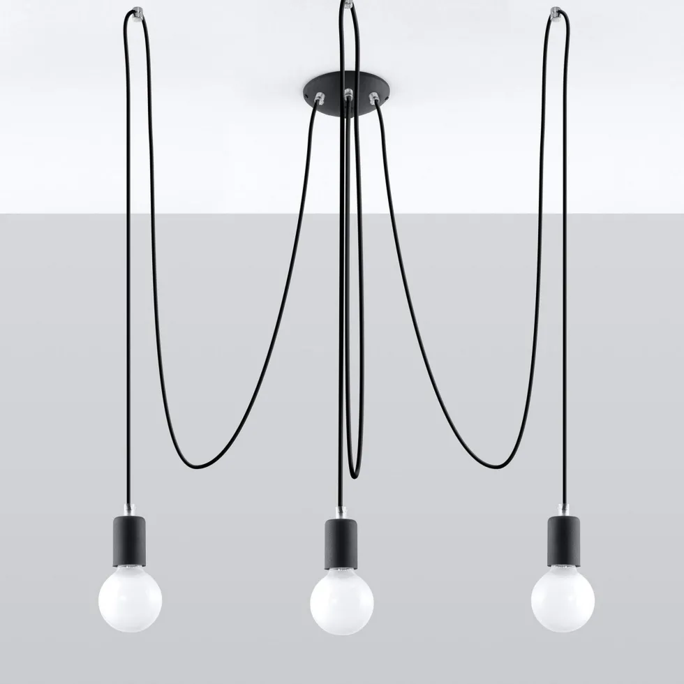 Lustre noir Edison 3 - Sollux