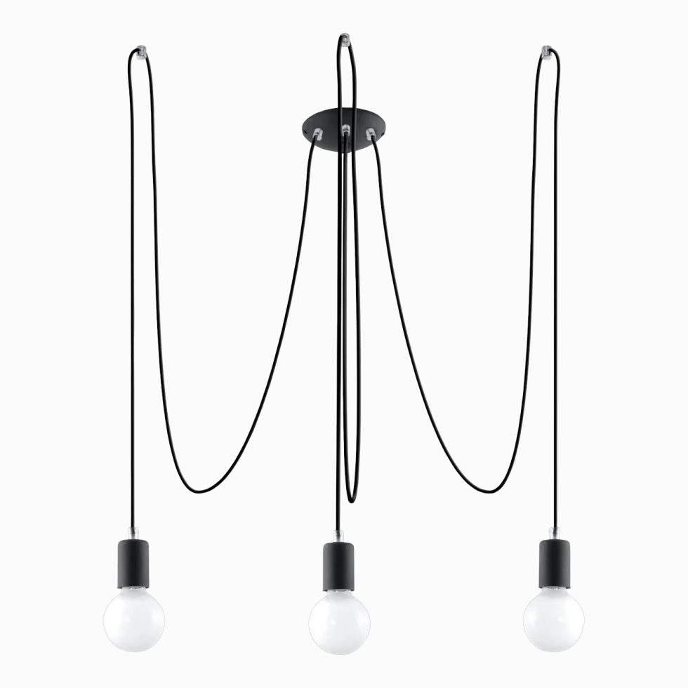 Lustre noir Edison 3 - Sollux