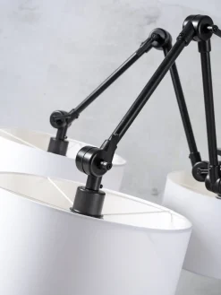 Lustre rond 5 branches ajustables en fer blanc 120cm Amsterdam - It's about Romi