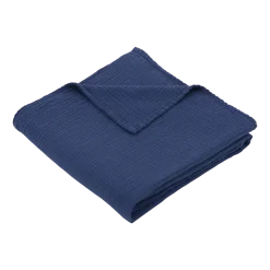 Maxi-lange en gaze de coton 120 x 120 cm bleu marine Les Petits - The Cool Republic