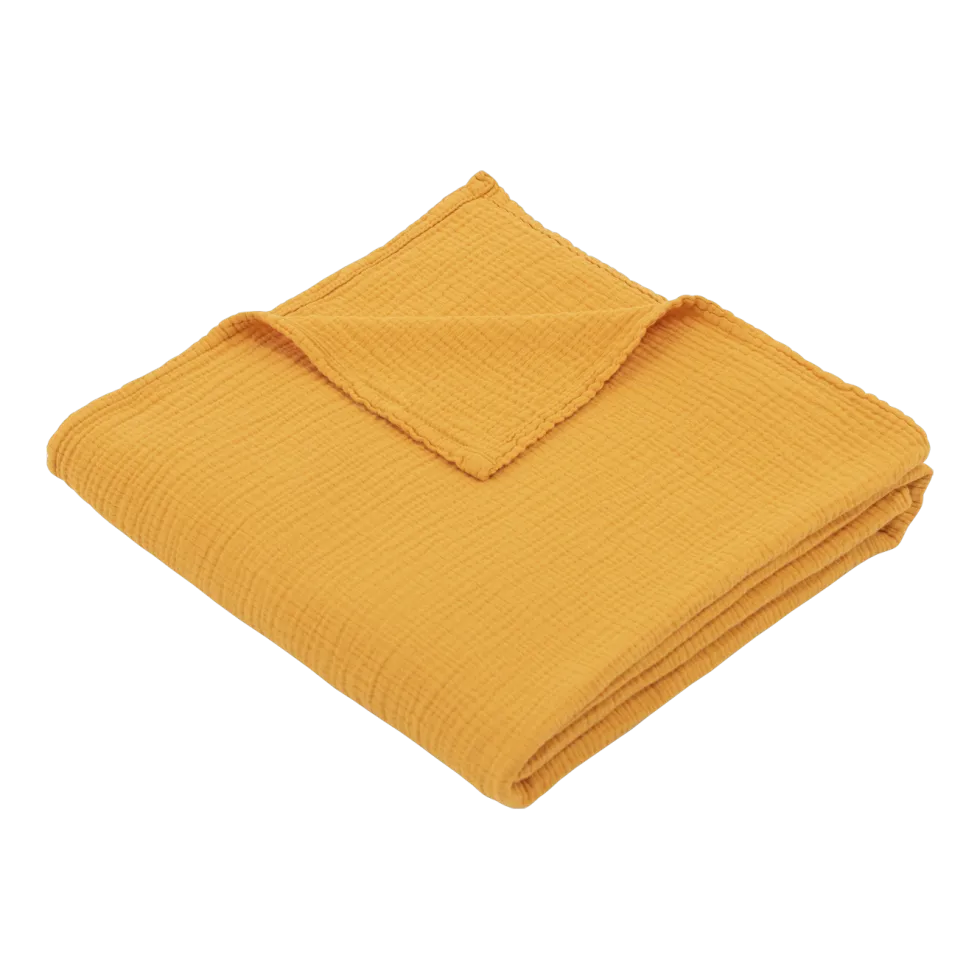 Maxi-lange en gaze de coton 120 x 120 cm jaune tournesol Les Petits - The Cool Republic