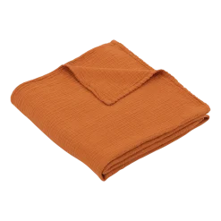 Maxi-lange en gaze de coton 120 x 120 cm orange abricot Les Petits - The Cool Republic