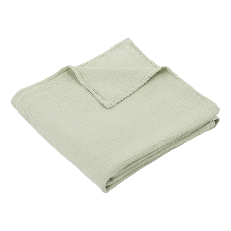 Maxi-lange en gaze de coton 120 x 120 cm vert amande Les Petits - The Cool Republic