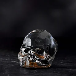 Memento Mori Crâne à facettes avec revêtement en cuivre à la base Petit - Nude Glass