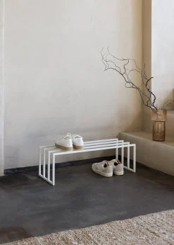 Meuble à chaussures en acier blanc 80x30x41cm Bovi - Metallbude