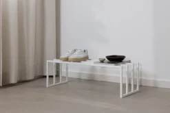 Meuble à chaussures en acier blanc 80x30x41cm Bovi - Metallbude