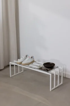 Meuble à chaussures en acier blanc 80x30x41cm Bovi - Metallbude