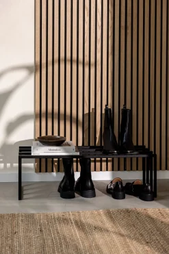 Meuble à chaussures en acier noir 80x30x41cm Bovi - Metallbude