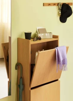 Meuble à chaussures en bois naturel 50x24xh110cm Forma- Hübsch