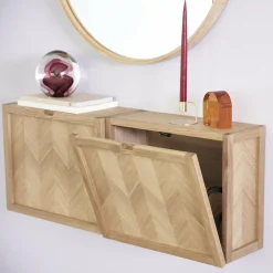 Meuble à chaussures en chêne motif chevron - Hübsch
