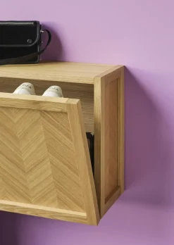 Meuble à chaussures en chêne motif chevron - Hübsch