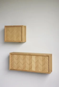Meuble à chaussures en chêne motif chevron - Hübsch