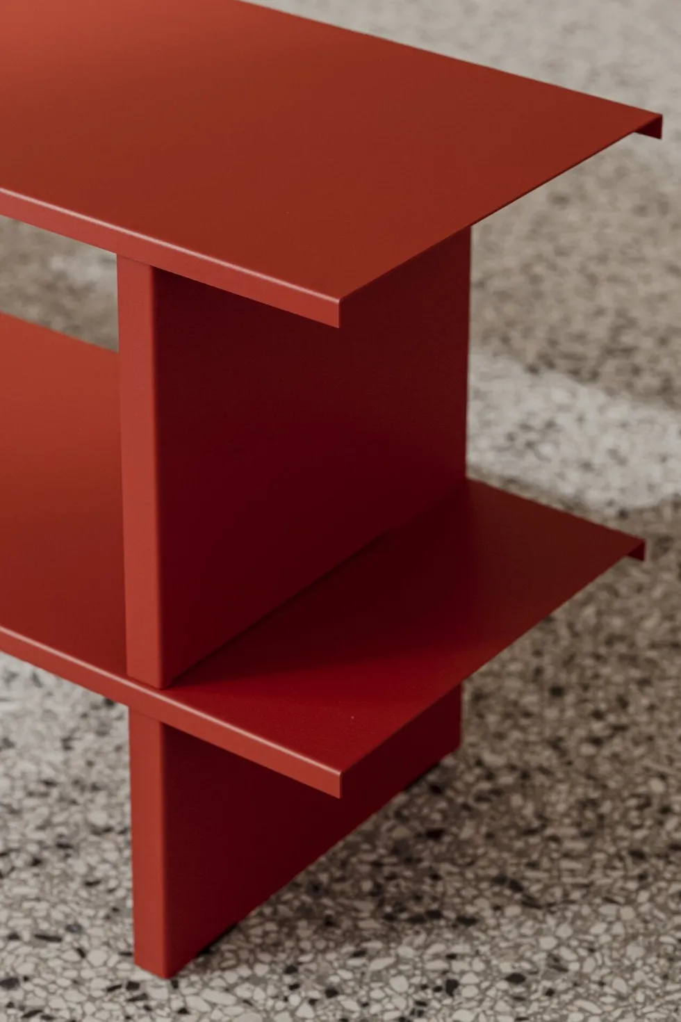 Meuble de rangement en acier rouge tomate 160cm Hes - noo.ma