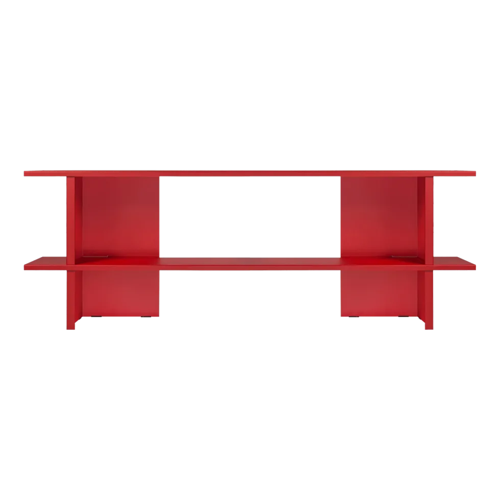 Meuble de rangement en acier rouge tomate 160cm Hes - noo.ma