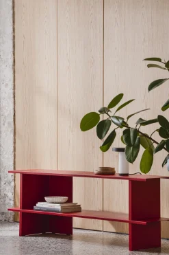 Meuble de rangement en acier rouge tomate 160cm Hes - noo.ma
