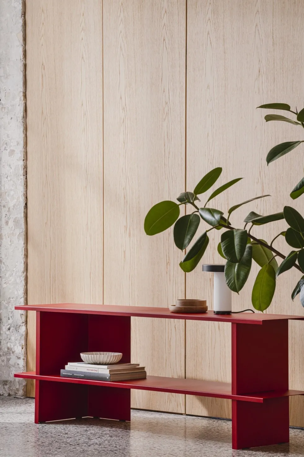 Meuble de rangement en acier rouge tomate 160cm Hes - noo.ma
