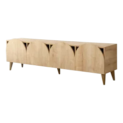 Meuble en bois beige avec pieds 180x35x50cm Mesta - Home Design