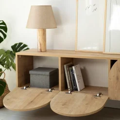 Meuble en bois beige 180x35cm Mesta - Home Design