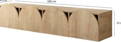 Meuble en bois beige 180x35cm Mesta - Home Design