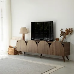 Meuble en bois marron avec pieds 180x35x50cm Mesta - Home Design