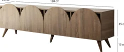 Meuble en bois marron avec pieds 180x35x50cm Mesta - Home Design