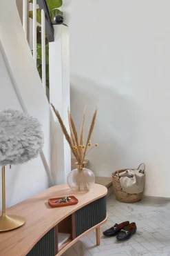 Meuble télévision en chêne foncé beige 40 x 140 cm Audacious - UMAGE