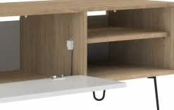 Meuble tv blanc et chêne Aero - TEMAHOME