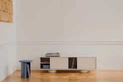 Meuble tv en acier gris amande 160cm Taro - noo.ma