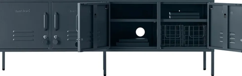 Meuble tv en acier gris ardoise 162x40x57cm The Standard - Mustard Made