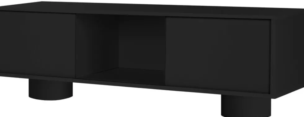 Meuble tv en acier noir volcan 160cm Taro - noo.ma