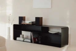 Meuble tv en acier noir 180x40x52cm Tavir - Metallbude