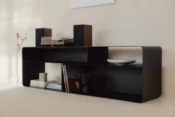 Meuble tv en acier noir 180x40x52cm Tavir - Metallbude