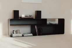 Meuble tv en acier noir 180x40x52cm Tavir - Metallbude