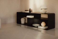 Meuble tv en acier noir 180x40x52cm Tavir - Metallbude
