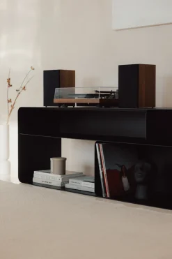 Meuble tv en acier noir 180x40x52cm Tavir - Metallbude
