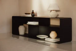 Meuble tv en acier noir 180x40x52cm Tavir - Metallbude