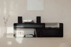 Meuble tv en acier noir 180x40x52cm Tavir - Metallbude