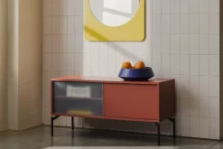 Meuble TV en acier rose terracotta Met Mini - noo.ma