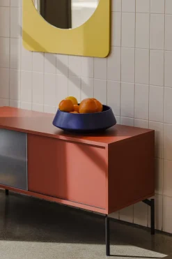 Meuble TV en acier rose terracotta Met Mini - noo.ma