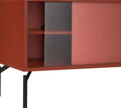 Meuble TV en acier rose terracotta Met Mini - noo.ma
