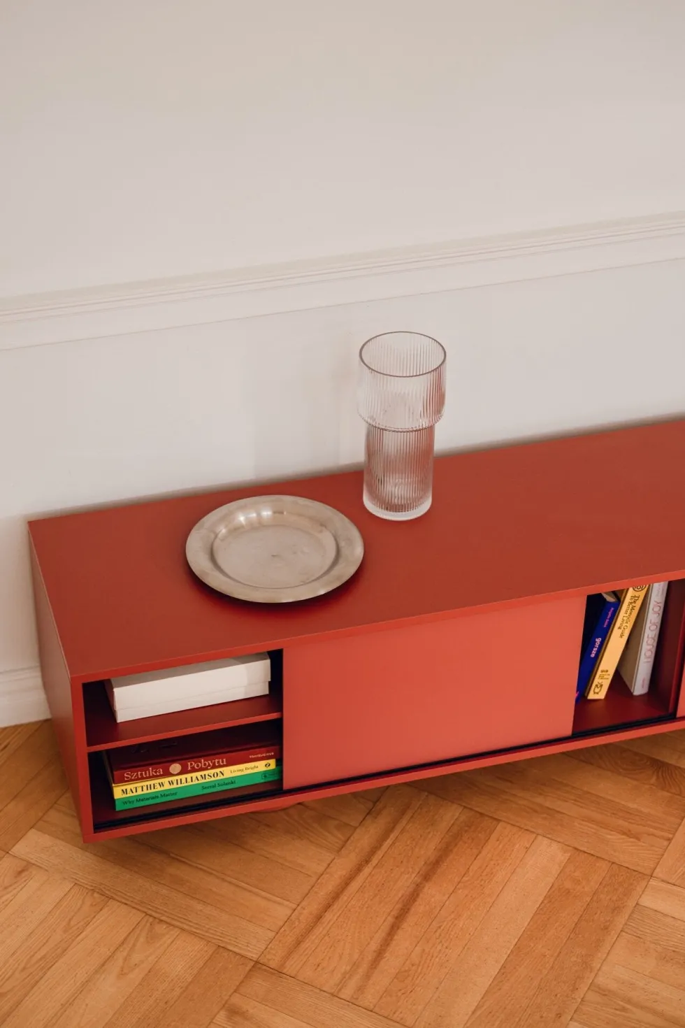 Meuble tv en acier terracotta rose 160cm Taro - noo.ma
