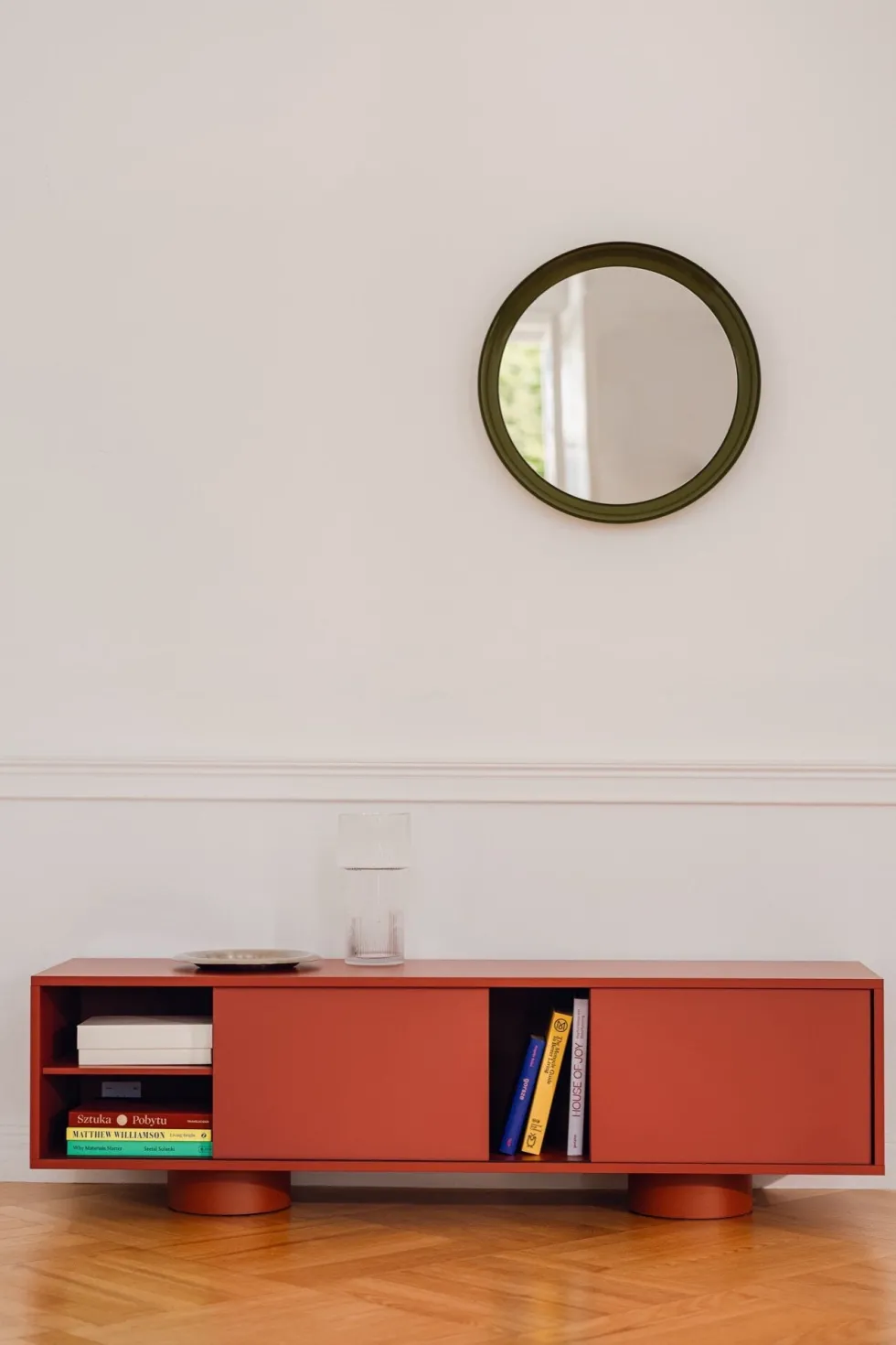 Meuble tv en acier terracotta rose 160cm Taro - noo.ma